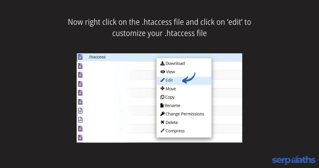 Editing htaccess file in cPanel